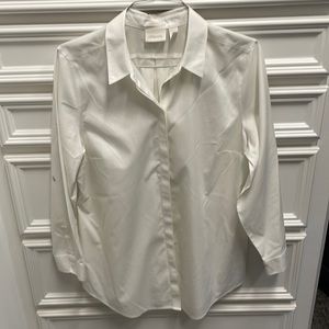 Chico’s White No Iron Button Down Size 2.5